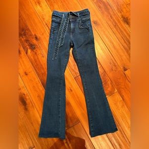 Veronica Beard Giselle Flare Extra High Rise belted Jeans (25/0)